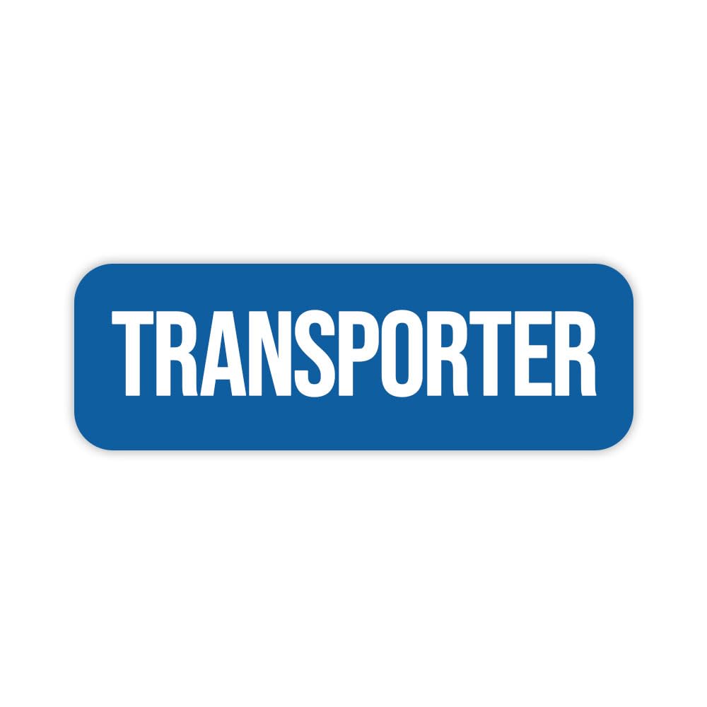 Transporter 1 x 3" Rounded Corner Name Badge | Medical Facilities
