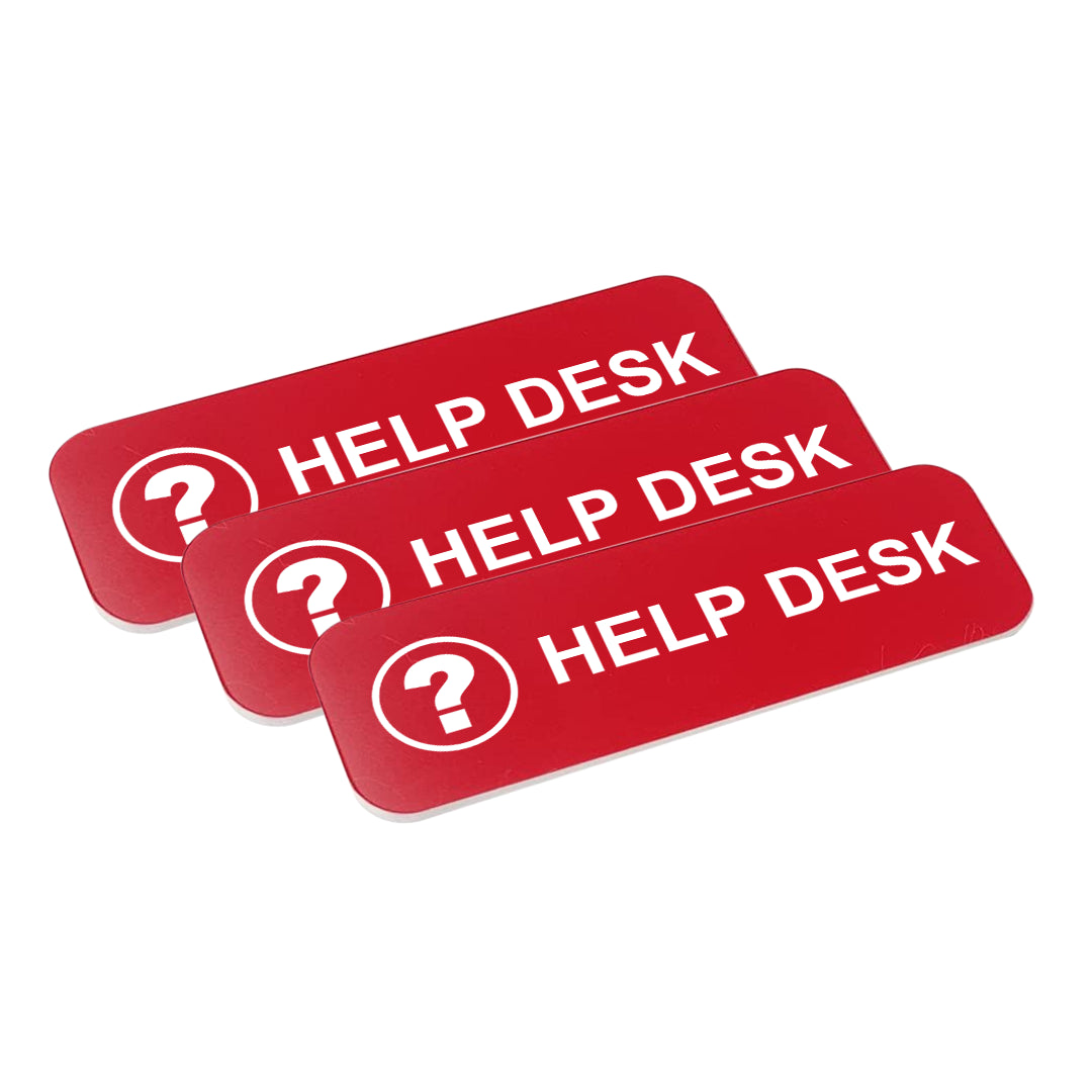 Help Desk 1 x 3" Name Tag/Badge, (3 Pack)