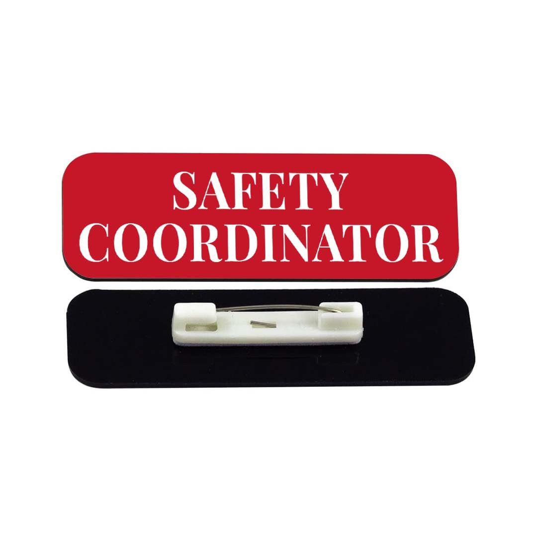 Safety Coordinator 1 x 3" Rounded Corner Name Badge | Stock Name Badges