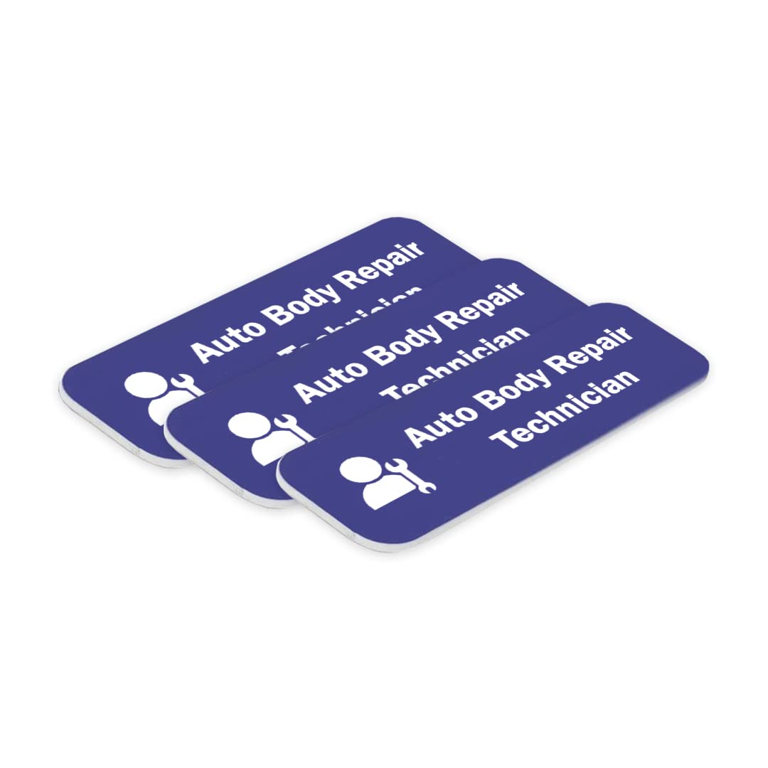 Signs ByLITA Auto Body Repair Technician Graphic Car Service 1 x 3" Name Tag/Badge, (3 Pack)