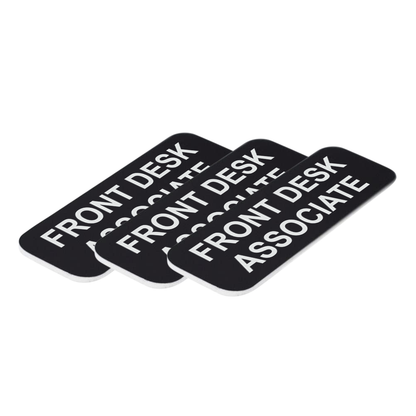 Front Desk Associate 1 x 3" Name Tag/Badge, (3 Pack)