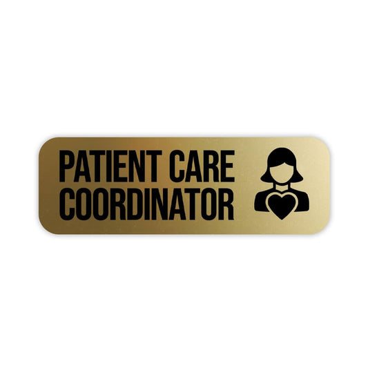 Patient Care Coordinator 1 x 3" Rounded Corner Name Badge - Name Tag Badge