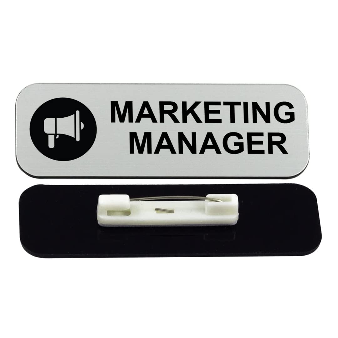 Signs ByLITA Marketing Manager 1 x 3" Name Tag/Badge, (3 Pack)