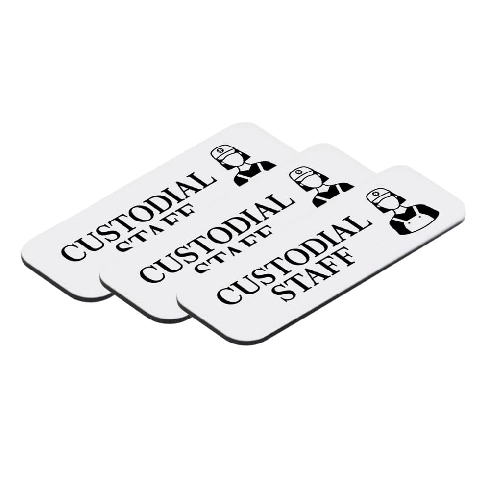 Custodial Staff 1 x 3" Rounded Corner Name Badge | Medical Facilities