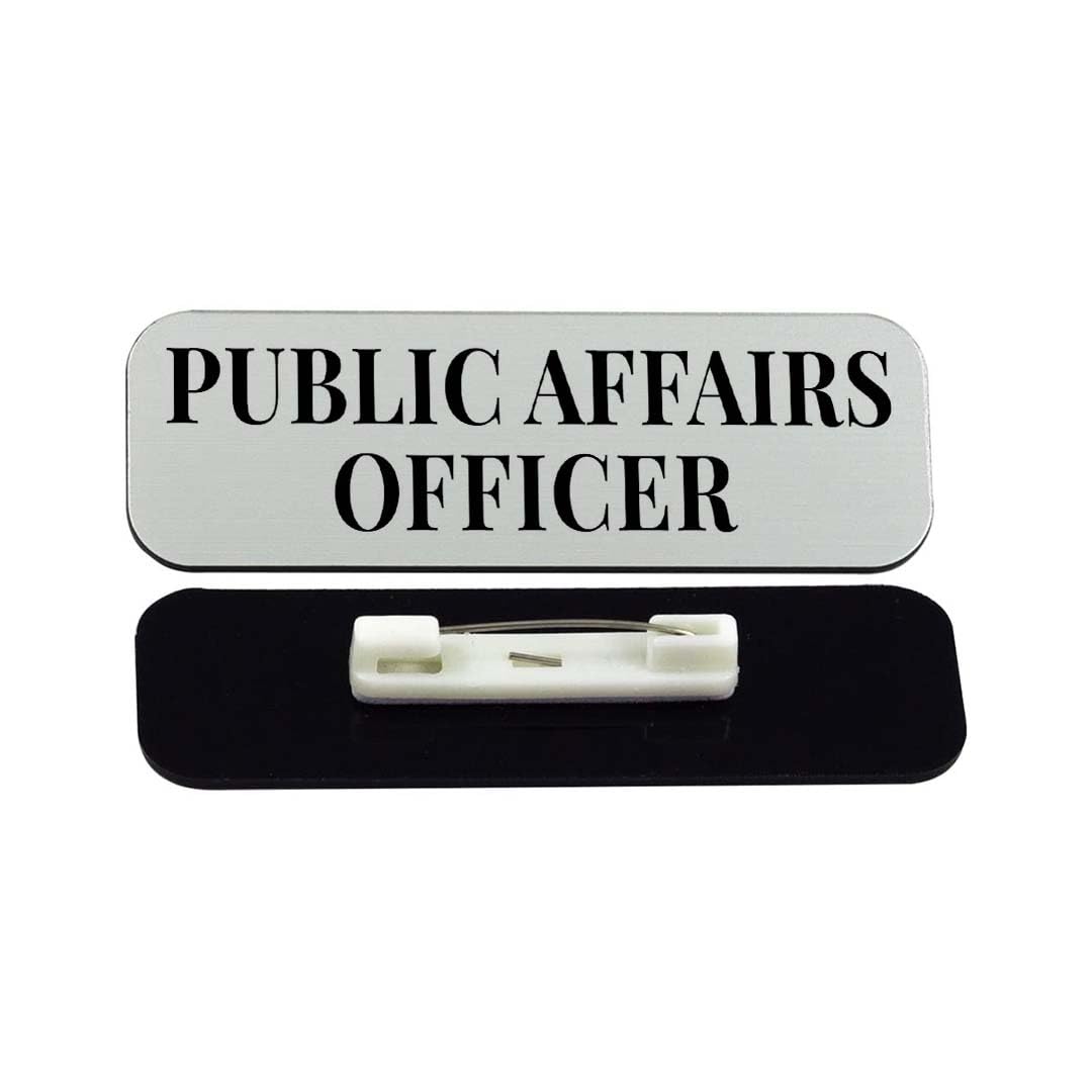 Public Affairs Officer 1 x 3" Rounded Corner Name Badge | Stock Name Badges