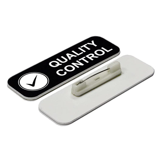 Quality control 1 x 3" Name Tag/Badge, (3 Pack)