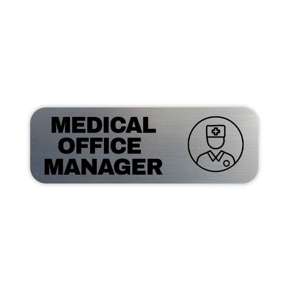 Medical Office Manager 1 x 3" Rounded Corner Name Badge | Medical Facilities