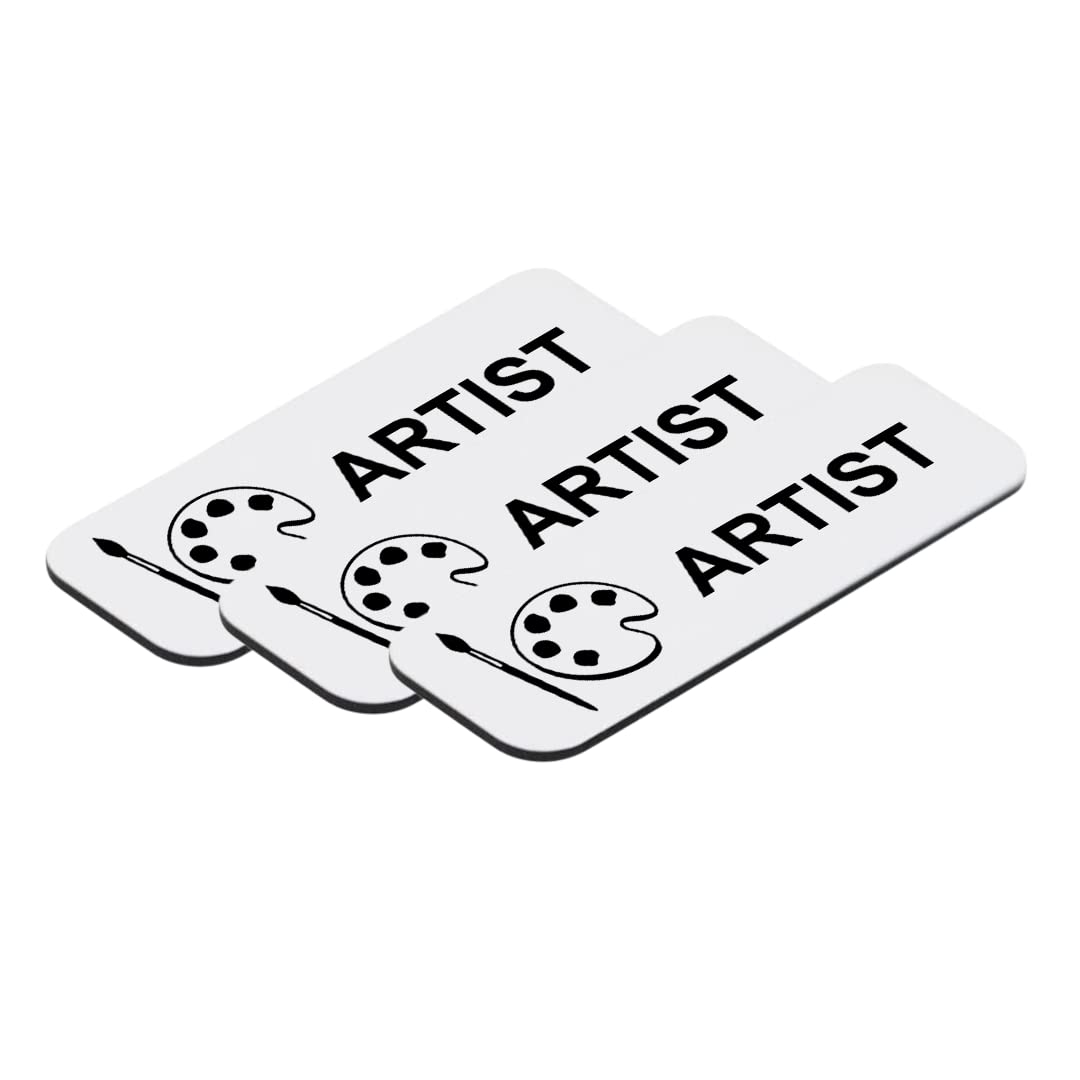 Artist 1" x 3" Name Tag/Badge, (3 Pack)