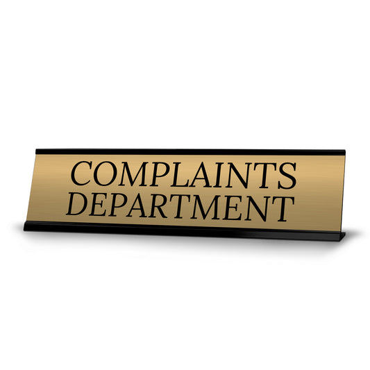 Complaints Department Office Decoration Gift Black Frame Desk Sign - Office Desk Sign