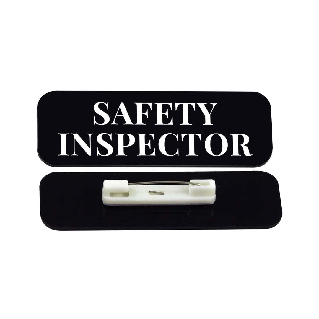 Safety Inspector 1 x 3" Rounded Corner Name Badge | Stock Name Badges