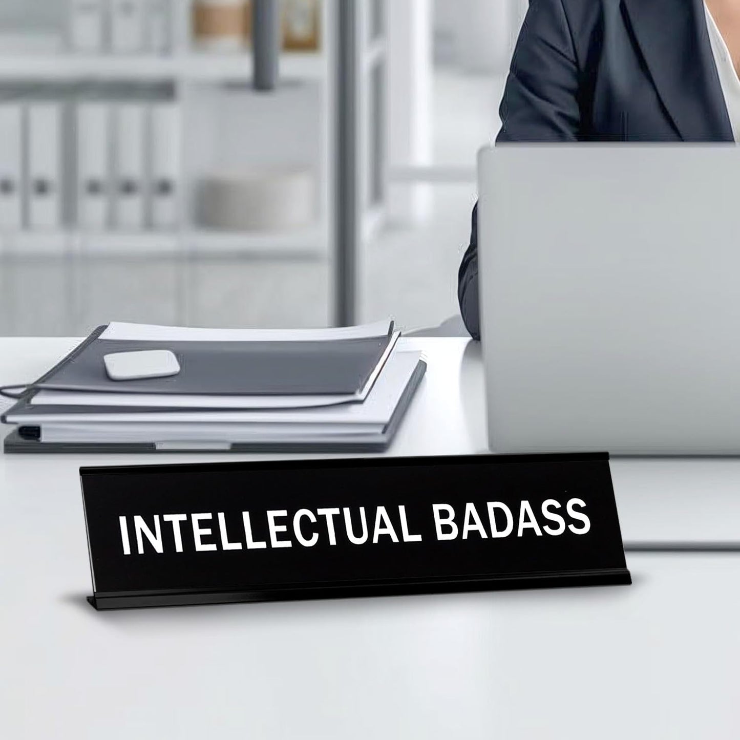 Intellectual Badass 2"x10" Novelty Nameplate Desk Sign