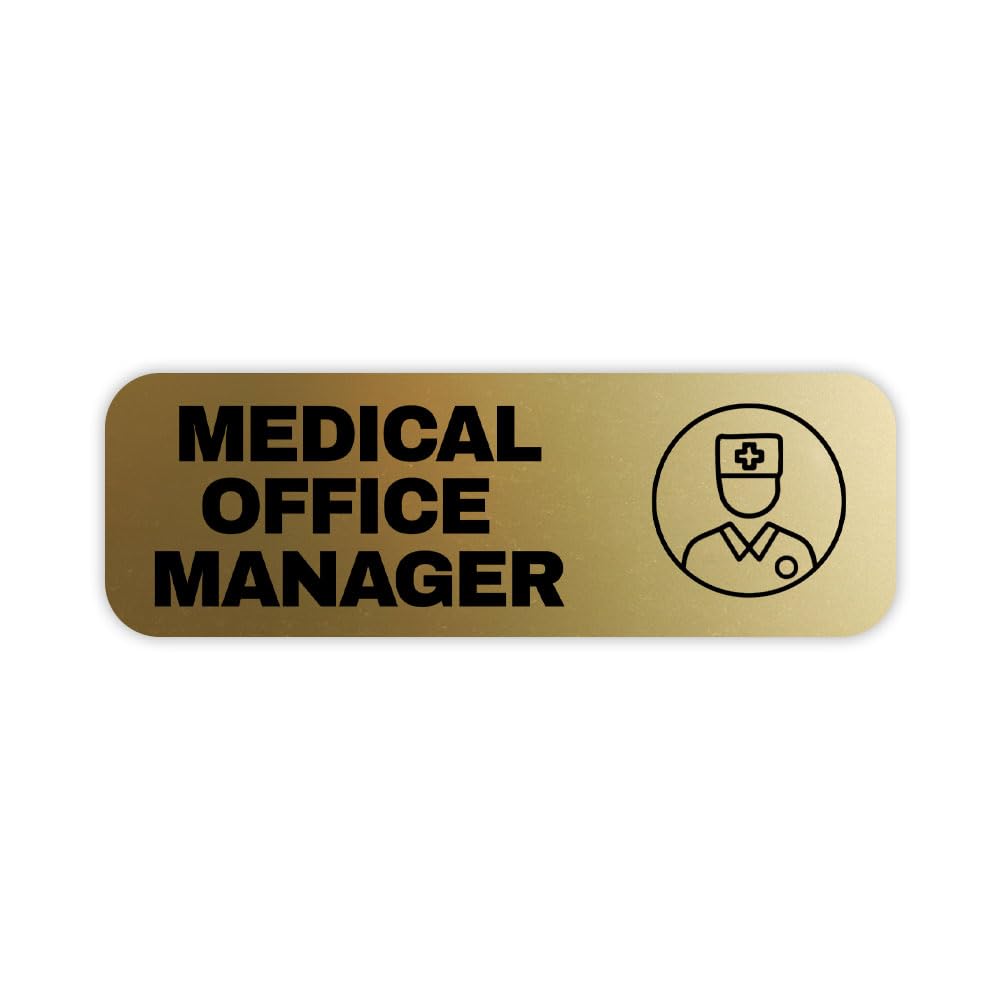 Medical Office Manager 1 x 3" Rounded Corner Name Badge | Medical Facilities