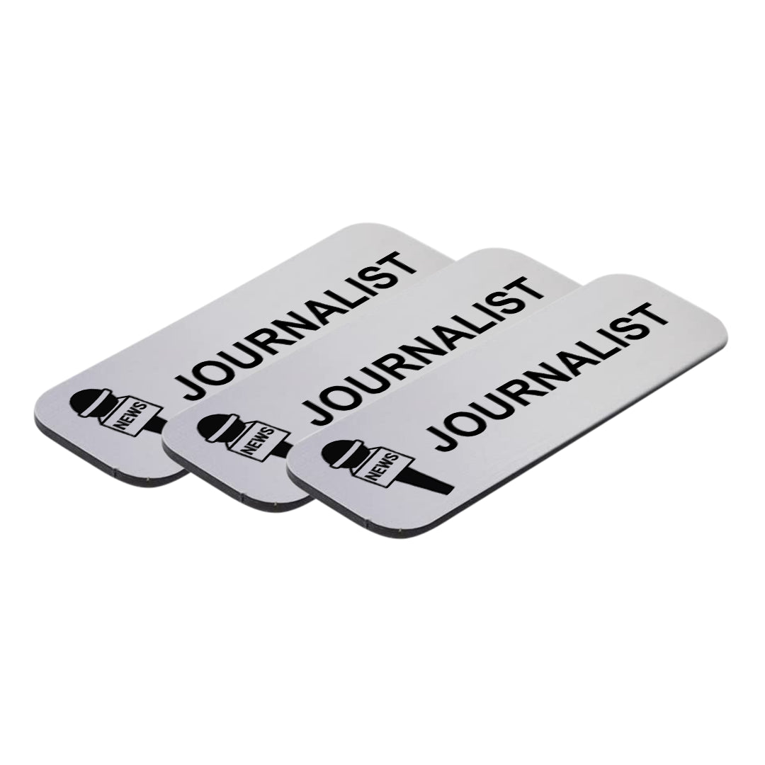 Journalist 1 x 3" Name Tag/Badge, (3 Pack)