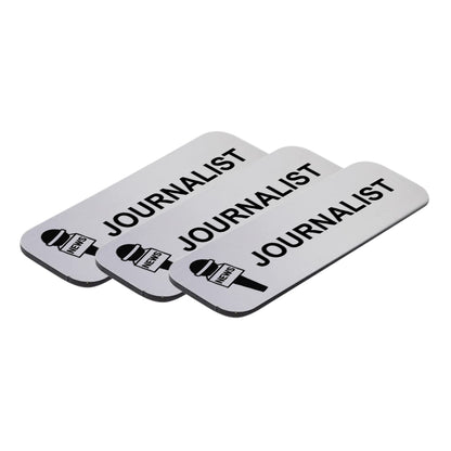 Journalist 1 x 3" Name Tag/Badge, (3 Pack)