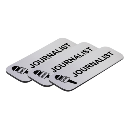 Journalist 1 x 3" Name Tag/Badge, (3 Pack)