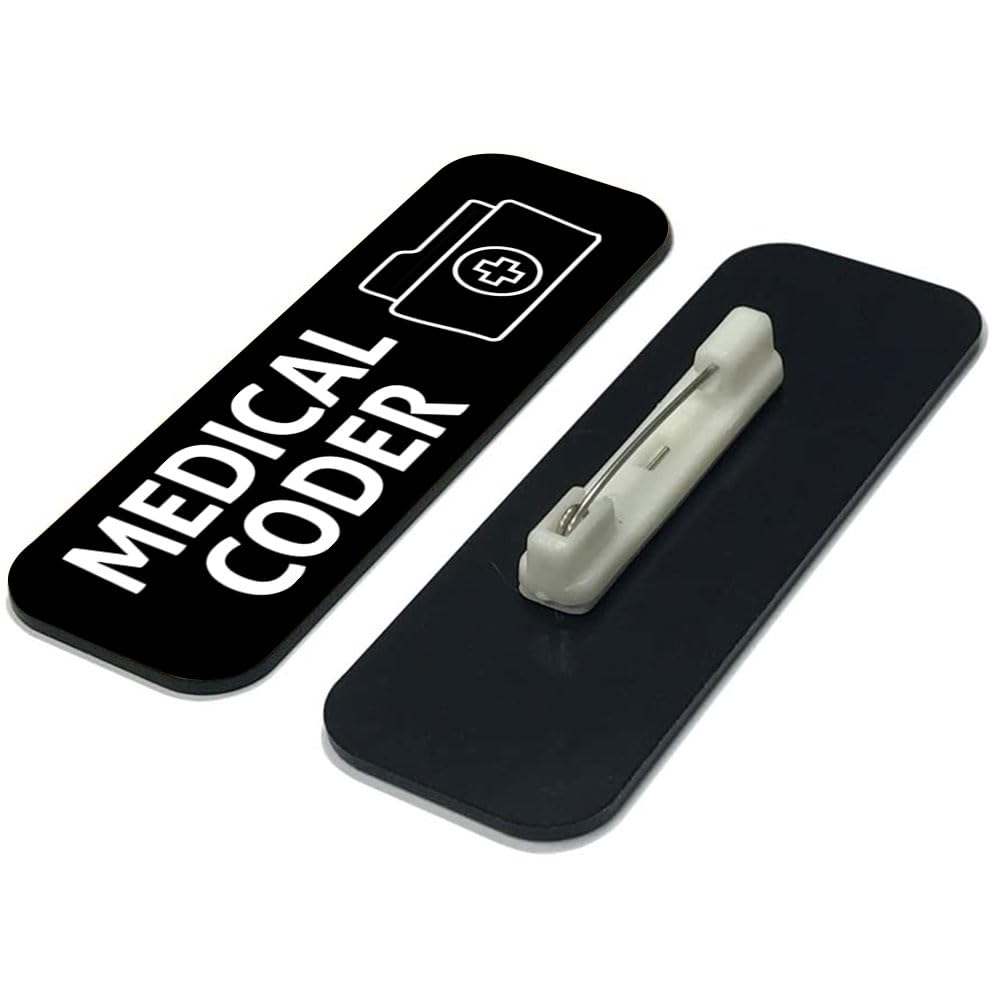 Medical Coder 1 x 3" Rounded Corner Name Badge | Medical Facilities