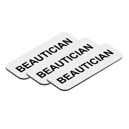 Beautician 1 x 3" Name Tag/Badge, (3 Pack)