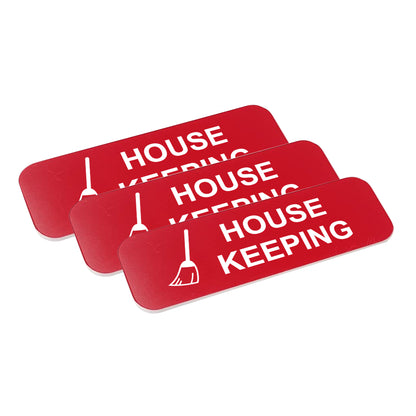 House Keeping 1 x 3" Name Tag/Badge, (3 Pack)