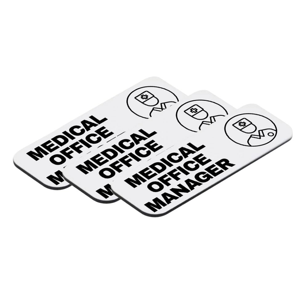 Medical Office Manager 1 x 3" Rounded Corner Name Badge | Medical Facilities
