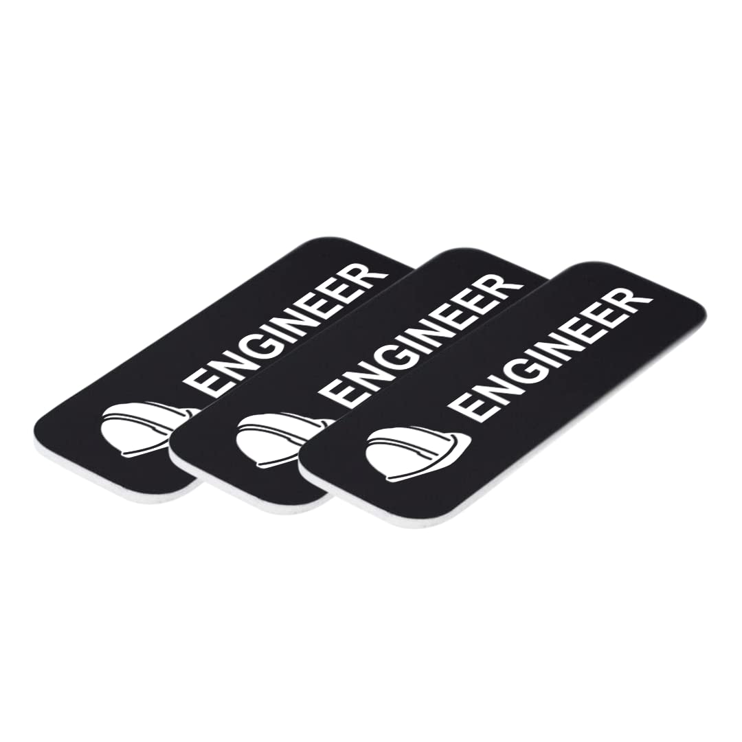 Engineer 1 x 3" Name Tag/Badge, (3 Pack)