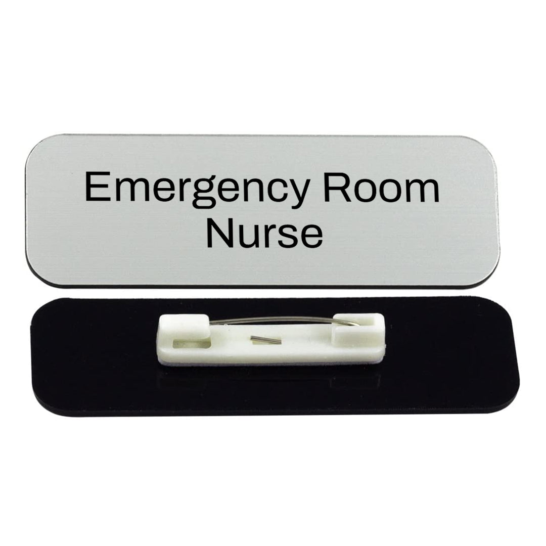 Emergency Room Nurse 1 x 3" Rounded Corner Name Badge | Medical Specialism Badges