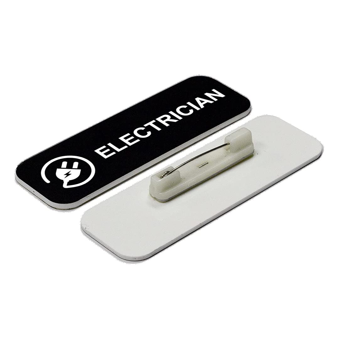 Electrician 1" x 3" Name Tag/Badge, (3 Pack)