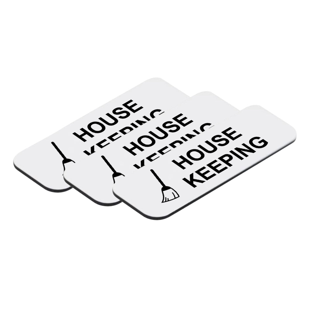 House Keeping 1 x 3" Name Tag/Badge, (3 Pack)