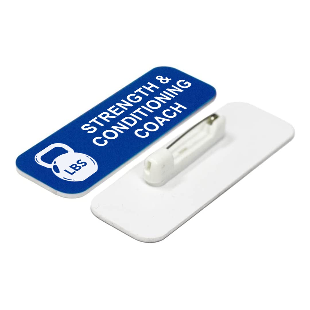 Strength & Conditioning Coach 1 x 3" Name Tag/Badge, (3 Pack)