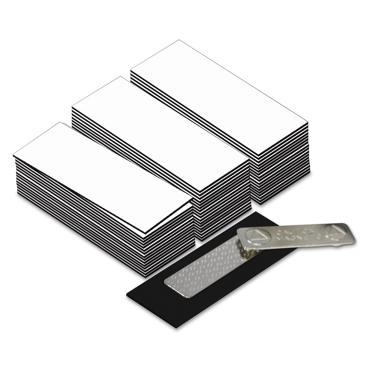 1" x 3" Name Tag Badge Blanks with Magnetic Backing - 50 Pack