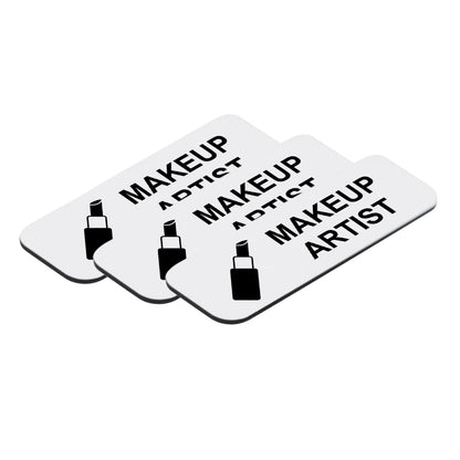 Makeup Artist 1 x 3" Name Tag/Badge, (3 Pack)
