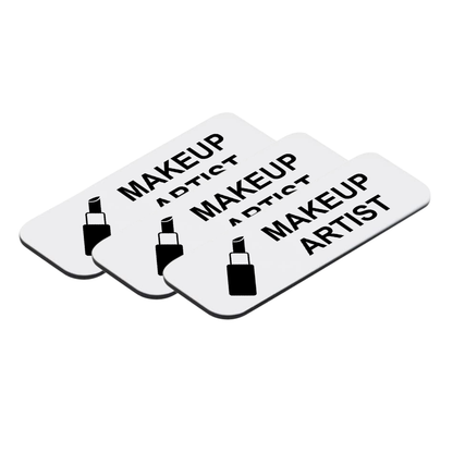 Makeup Artist 1 x 3" Name Tag/Badge, (3 Pack)