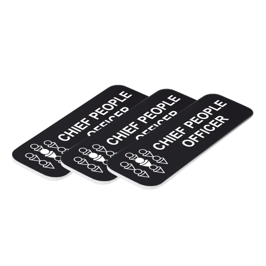 Chief People Officer 1 x 3" Name Tag/Badge, (3 Pack)