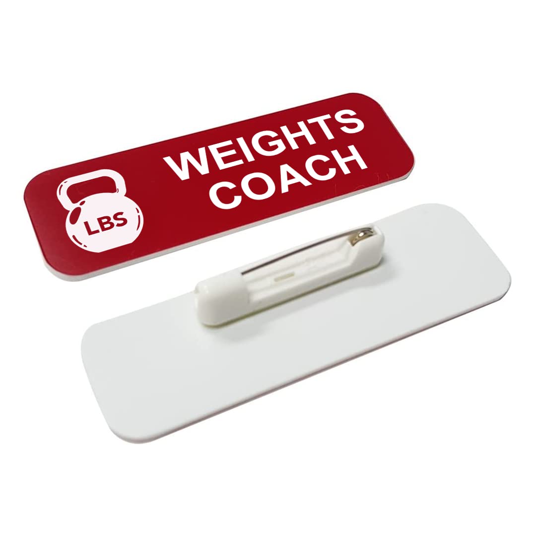 Weights Coach 1 x 3" Name Tag/Badge, (3 Pack)