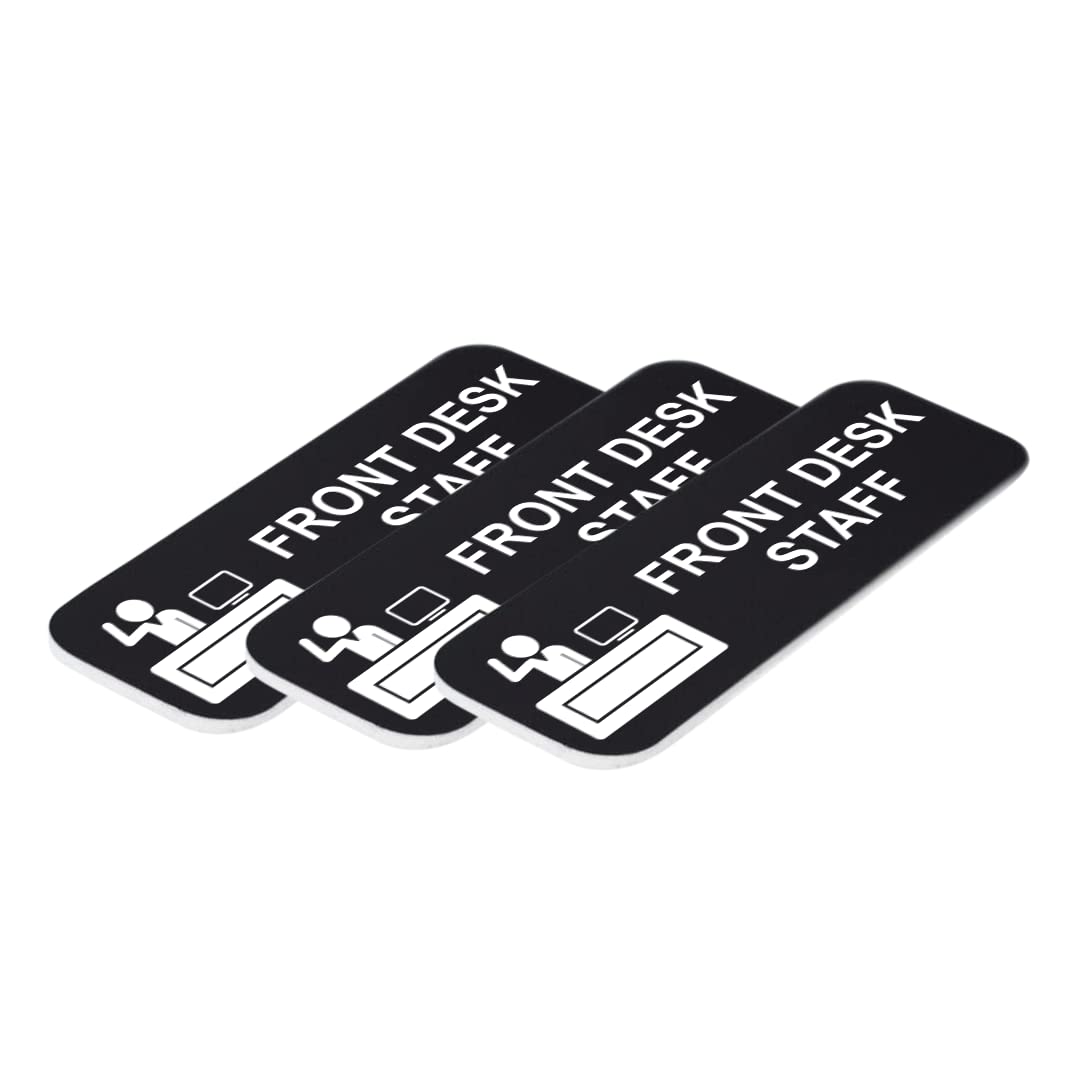 Signs ByLITA Front Desk Staff 1 x 3" Name Tag/Badge, (3 Pack)