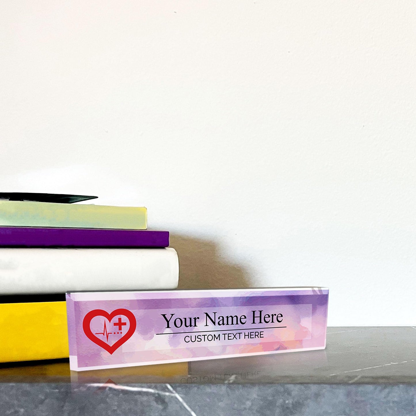 Signs ByLITA Medical Symbol Collection Custom 2 x 10" Personalized Acrylic Desk Signs