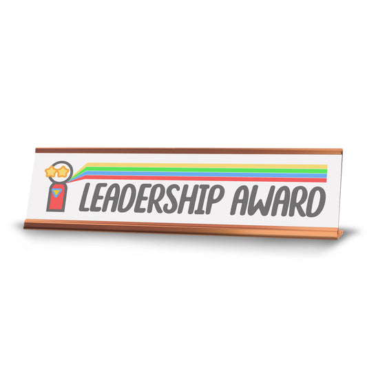 Leadership Award Gold Frame Desk Sign - Office Desk Sign