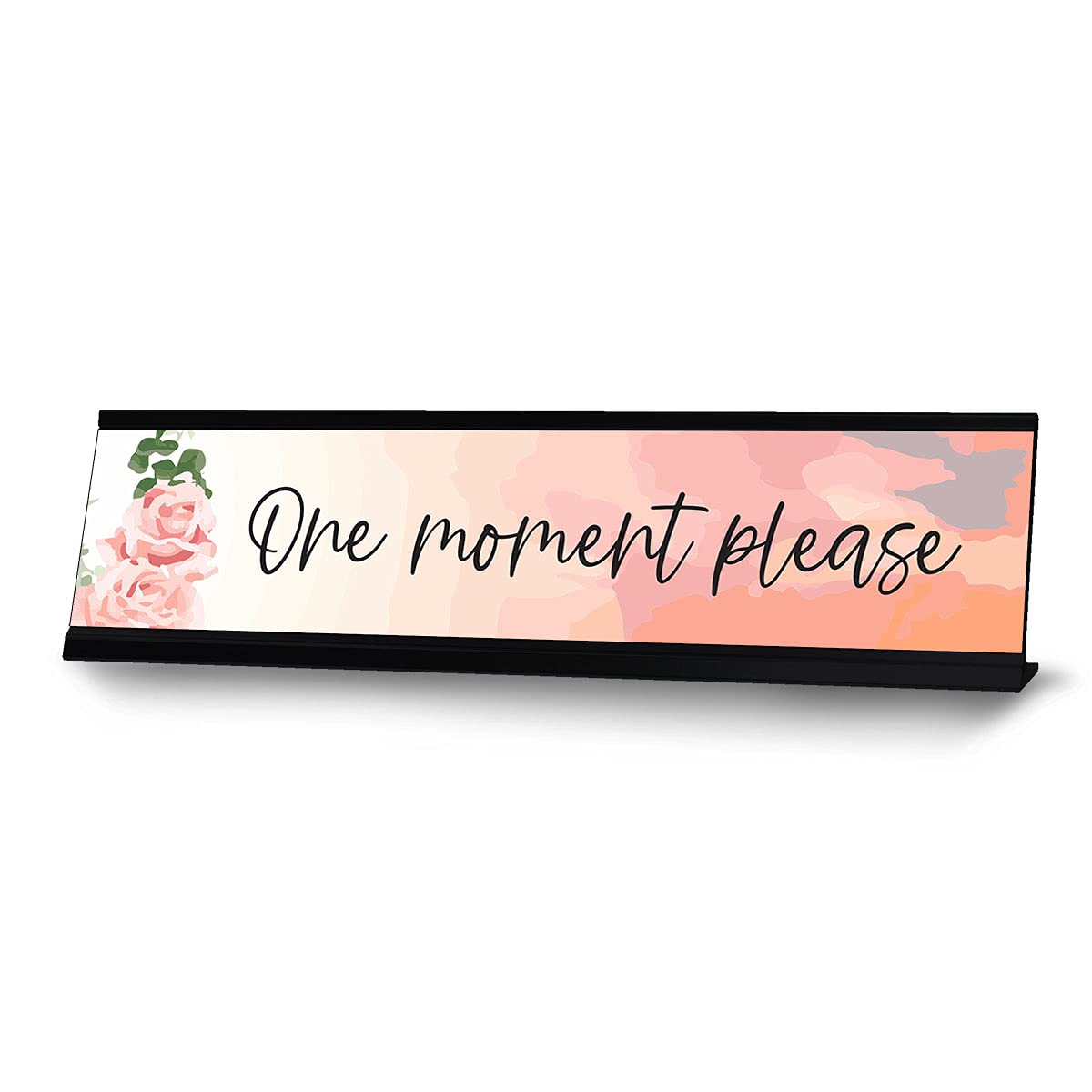 One moment please, Designer Office Gift Desk Sign (2 x 8")