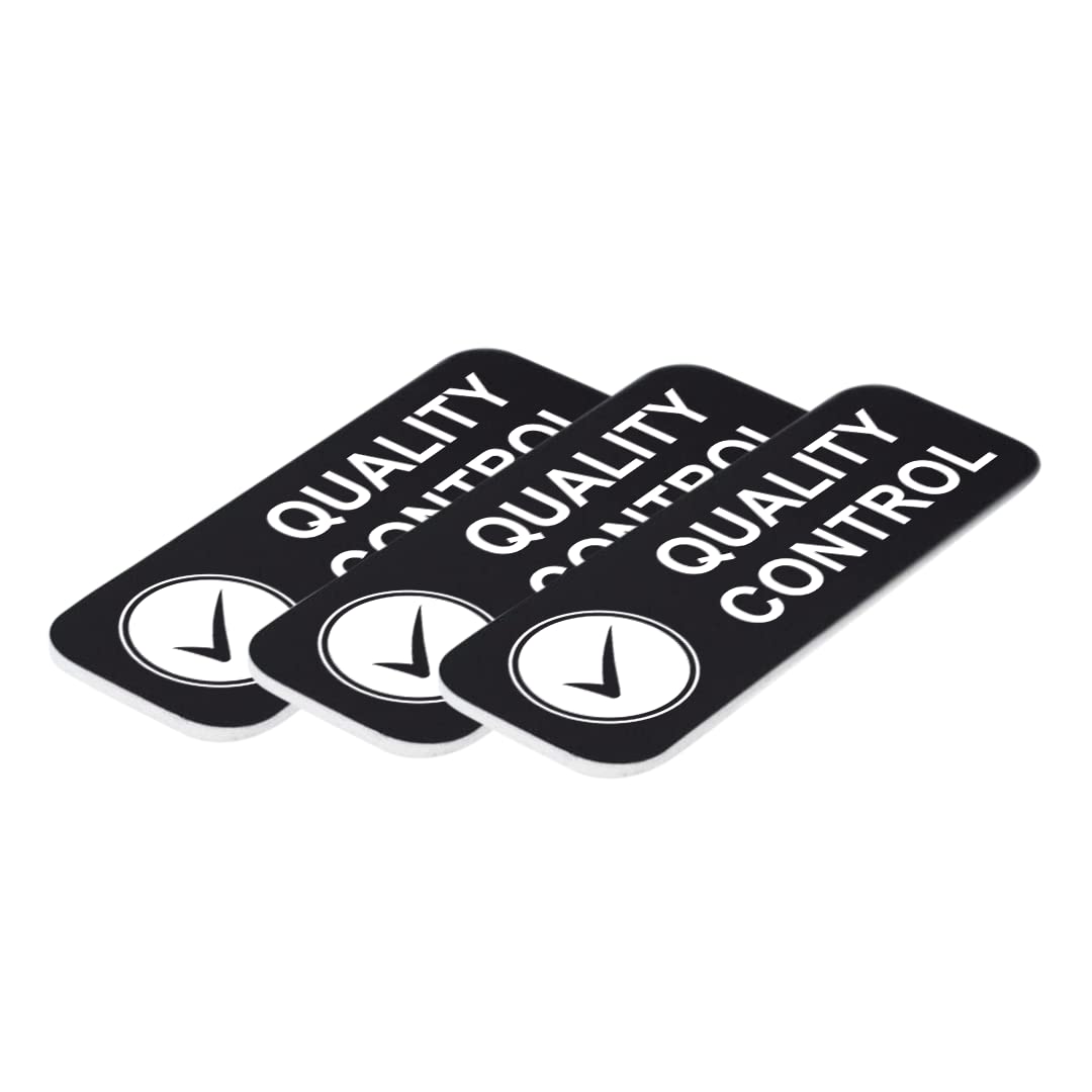 Quality control 1 x 3" Name Tag/Badge, (3 Pack)