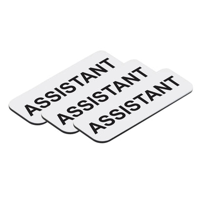 Assistant 1 x 3" Name Tag/Badge, (3 Pack)