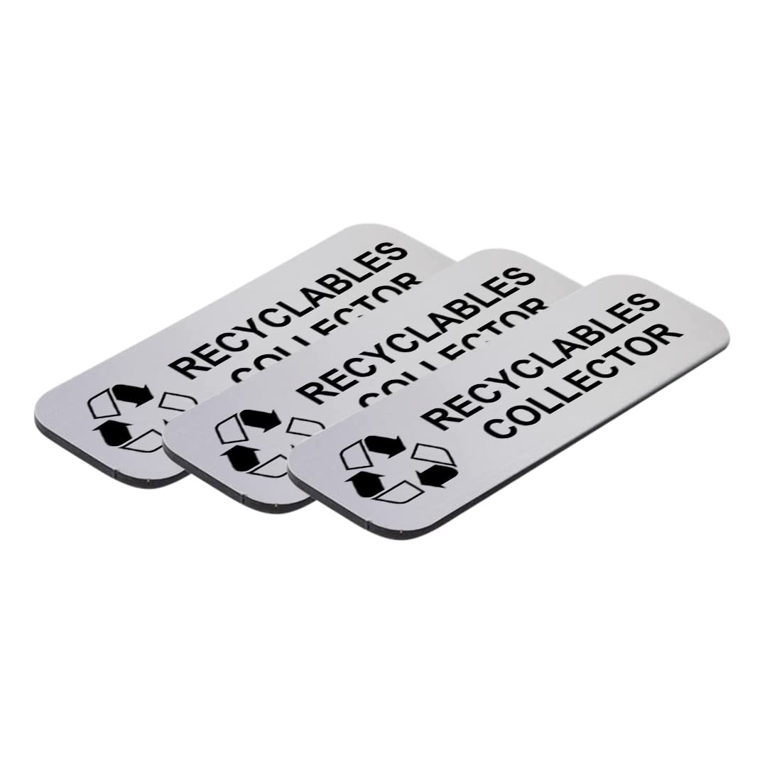 Recyclables Collector 1" x 3" Name Tag/Badge, (3 Pack)