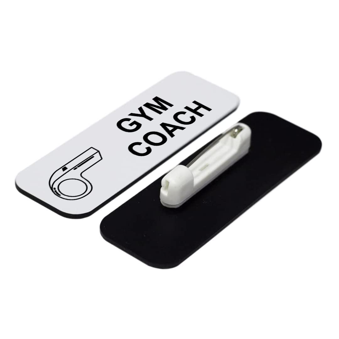 Signs ByLITA, Gym Coach 1 x 3" Name Tag/Badge, (3 Pack)
