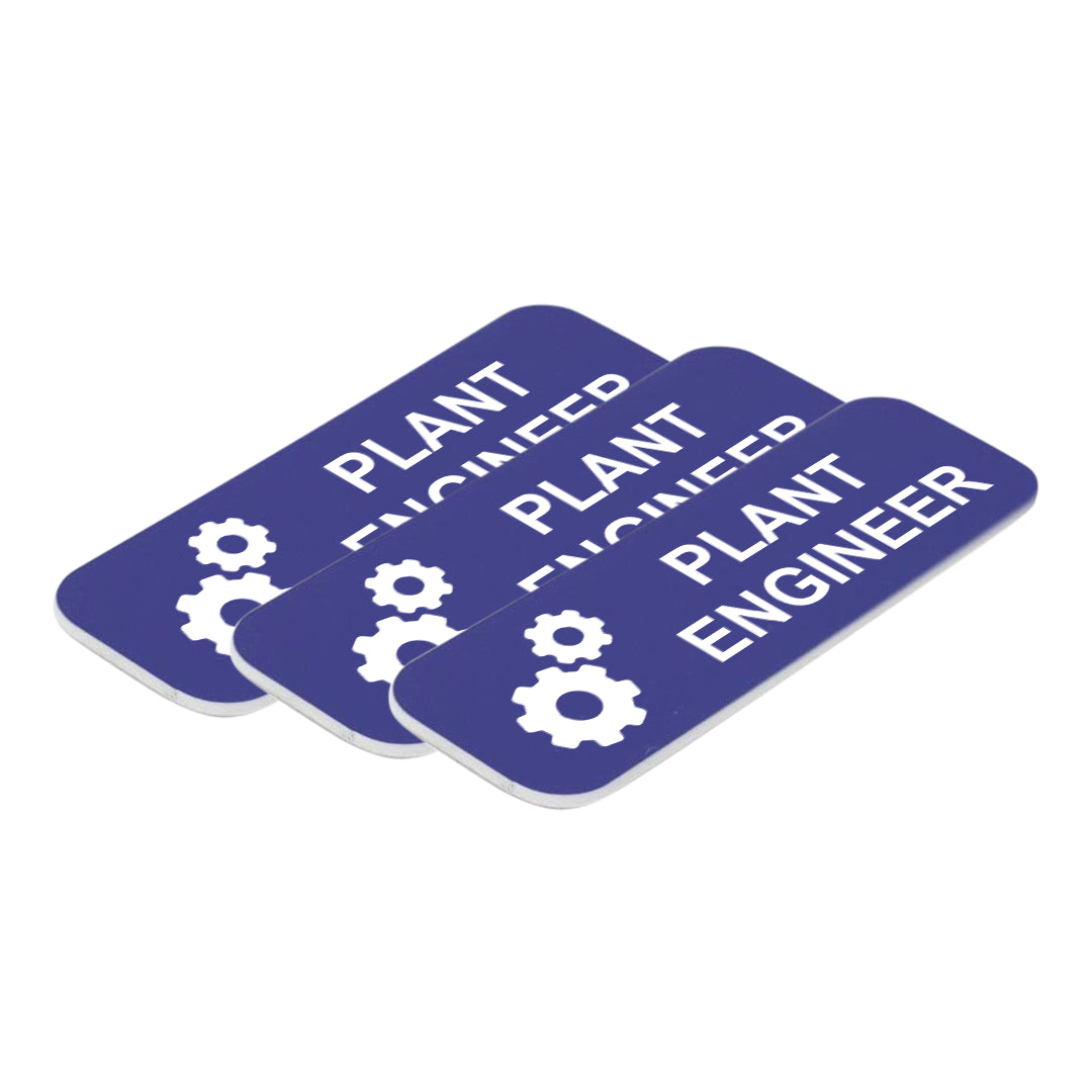 Plant Engineer 1 x 3" Name Tag/Badge, (3 Pack)
