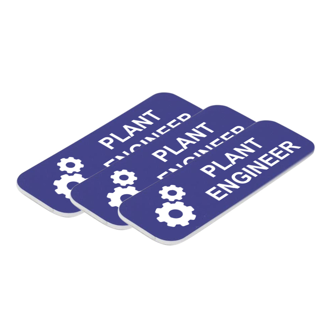 Plant Engineer 1 x 3" Name Tag/Badge, (3 Pack)