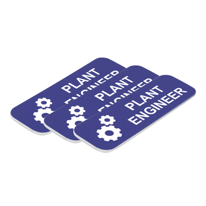 Plant Engineer 1 x 3" Name Tag/Badge, (3 Pack)
