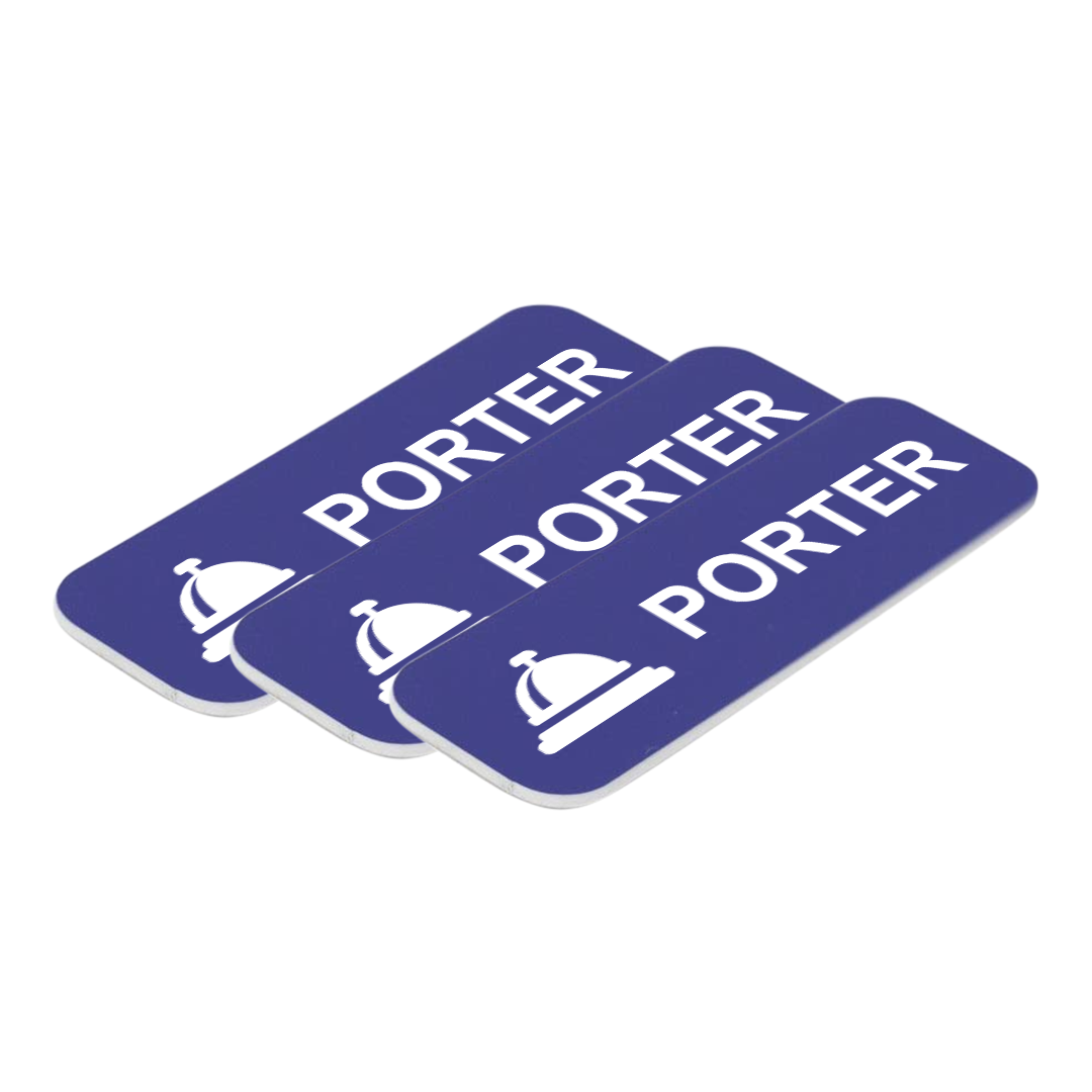 Porter 1 x 3" Name Tag/Badge, (3 Pack)