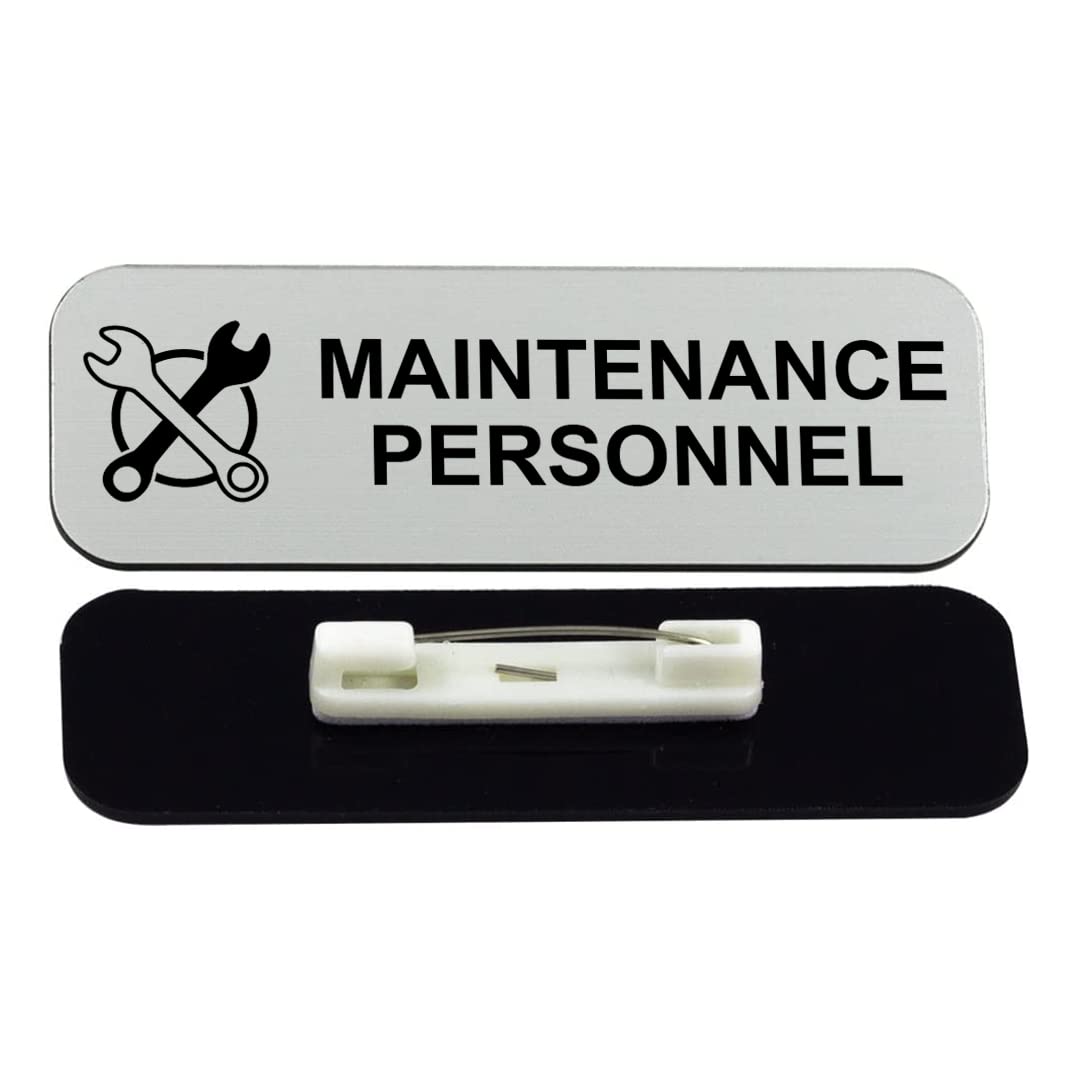 Signs ByLITA, Maintenance Personnel 1 x 3" Name Tag/Badge, (3 Pack)