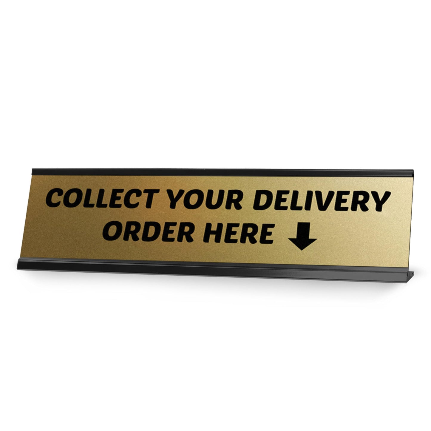 Signs ByLITA Collect Your Delivery Order Here Black Frame Desk Sign (2x8")