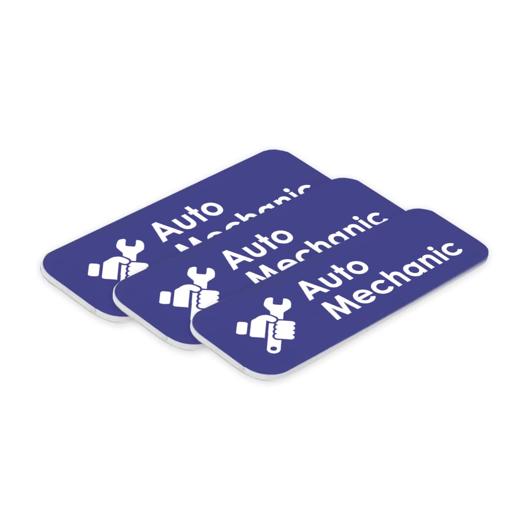 Signs ByLITA Auto Mechanic Graphic Car Service 1x3” Name Tag/Badge (3 Pack)