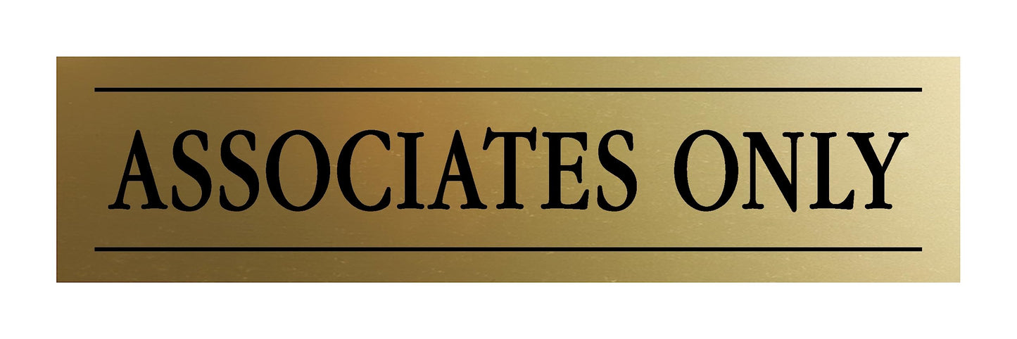 Signs ByLITA Associates Only Black Frame Desk Sign (2x8")