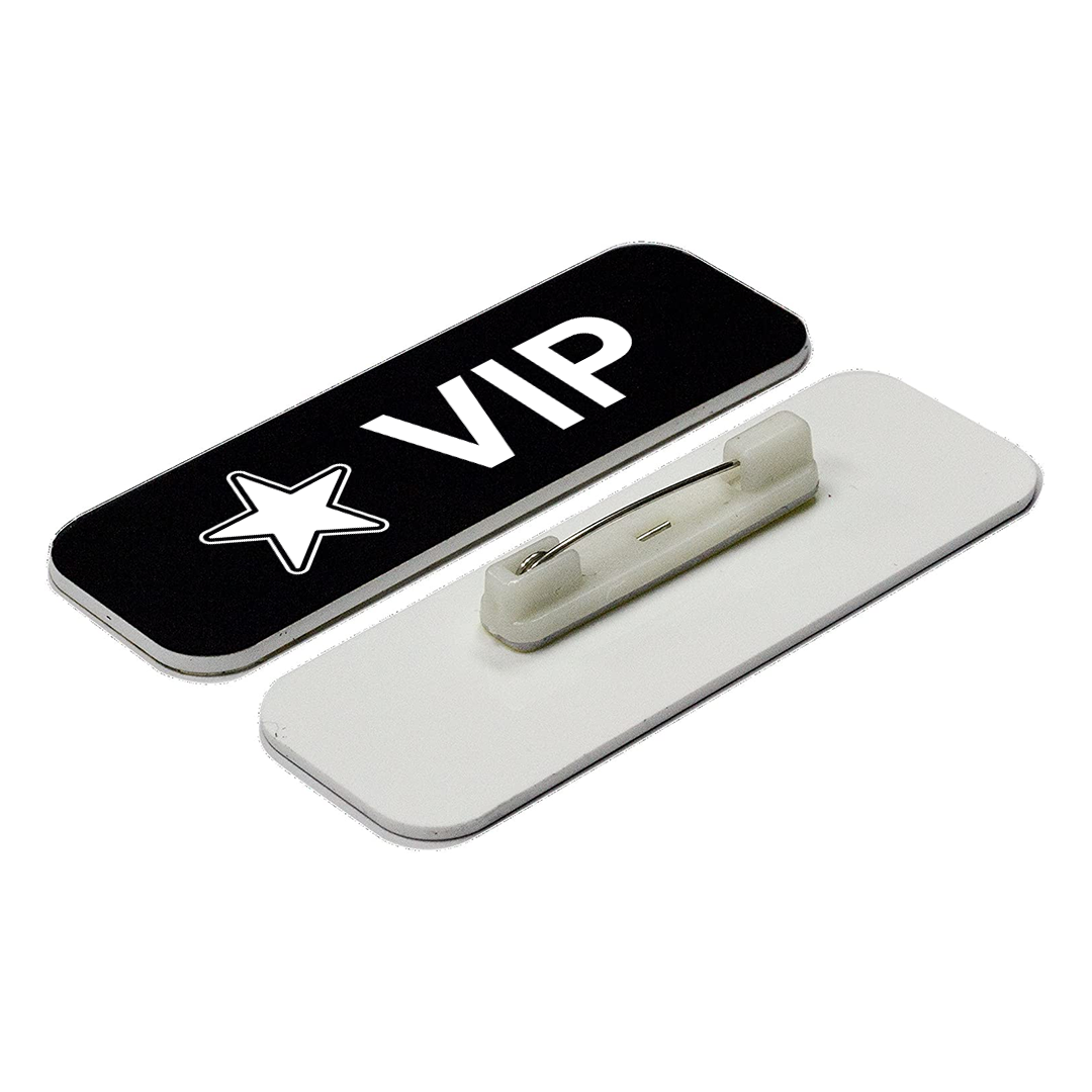VIP (Star) 1 x 3" Name Tag/Badge, (3 Pack)